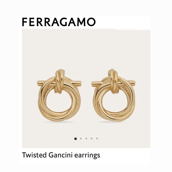 One SINGLE Twisted Gancini Ferragamo Earring. - Picture 1 of 5
